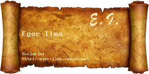 Eger Ilma névjegykártya